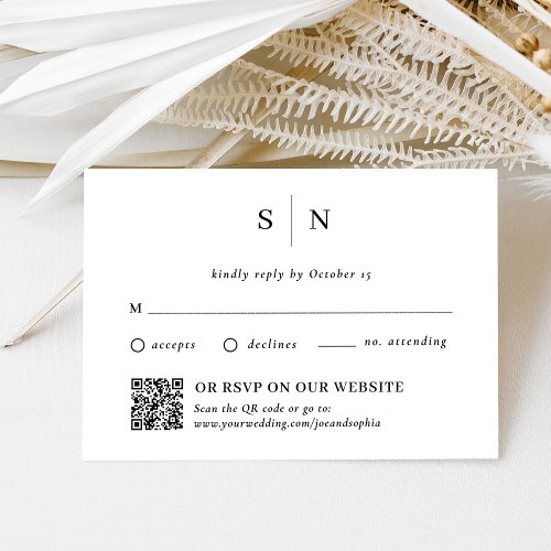 Minimal and Chic | Traditional and QR Code RSVP Card