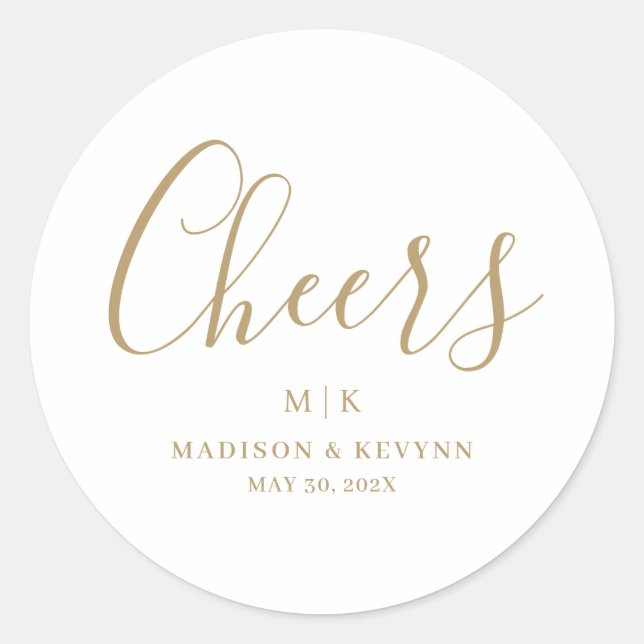 Minimal and Chic | Wedding Classic Round Sticker (Front)