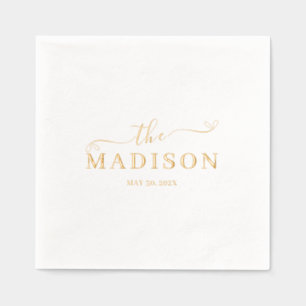 Minimal and Chic   Wedding  Foil Napkins