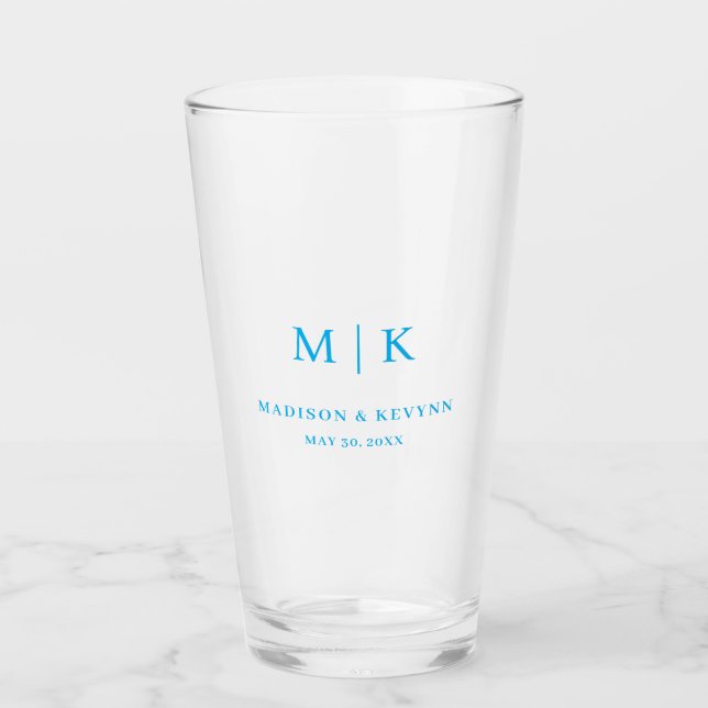 Minimal and Chic  | Wedding  Glass (Front)