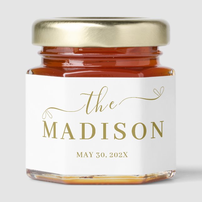 Minimal and Chic | Wedding  Honey Jar Favors (Front)