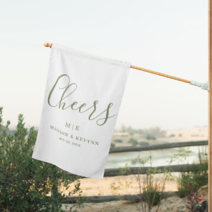 Minimal and Chic Wedding House Flag