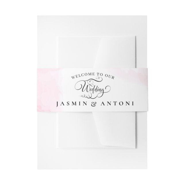 Minimal and Chic wedding Invitation Belly Band (Front Example)