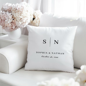 Minimal and Chic | Wedding Monogram Throw Pillow