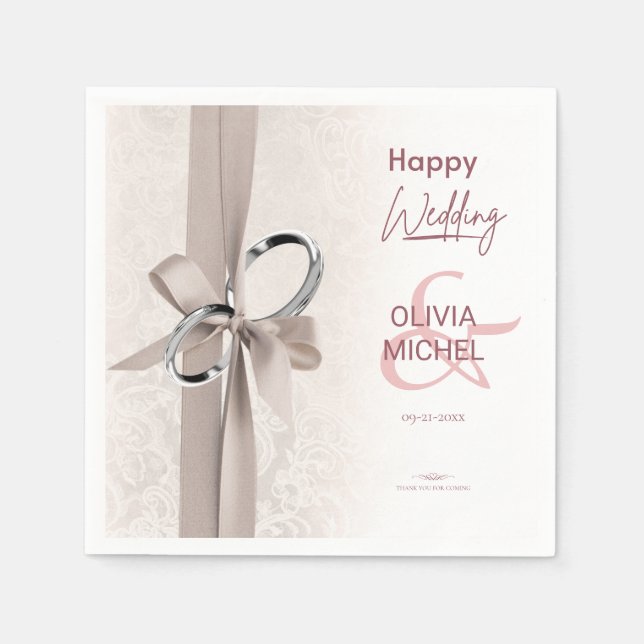 Minimal And Chic Wedding Napkins (Front)