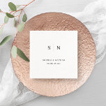 Minimal and Chic | Wedding Napkins<br><div class="desc">These elegant,  modern wedding or bridal shower napkins feature a simple black and white text design that exudes minimalist style. Add your initials or monogram to make them completely your own.</div>