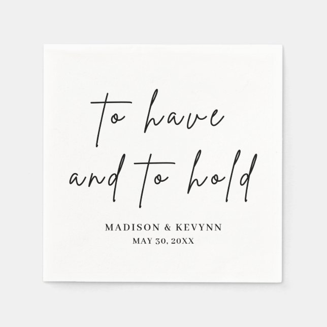 Minimal and Chic | Wedding Napkins (Front)