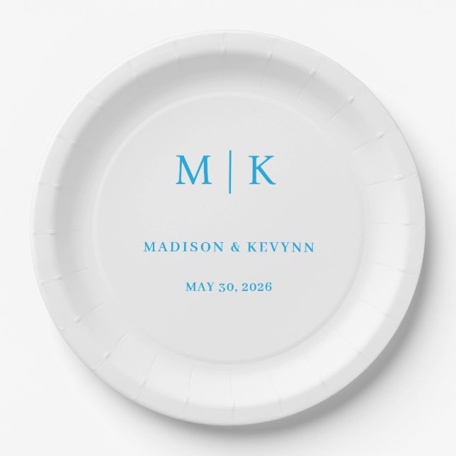 Minimal and Chic | Wedding Napkins Paper Plates (Front)