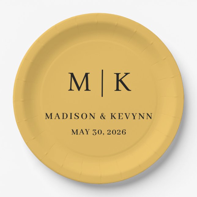 Minimal and Chic | Wedding Napkins Paper Plates (Front)