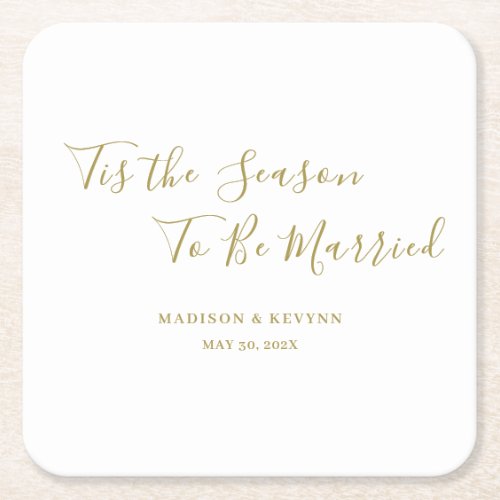 Minimal and Chic  Wedding Napkins Square Paper Coaster