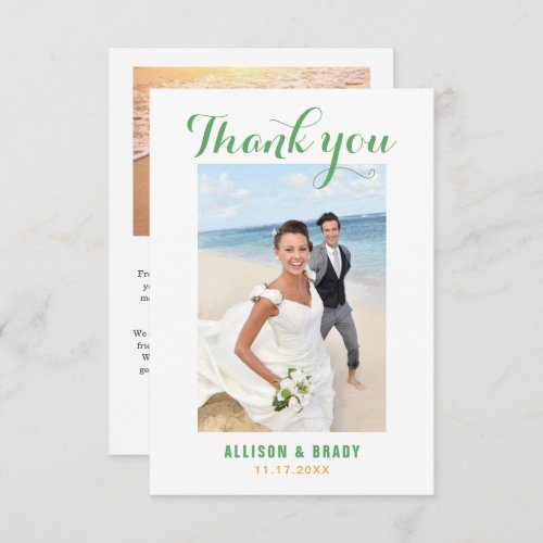 Minimal and Chic Wedding Photo Thank You Card
