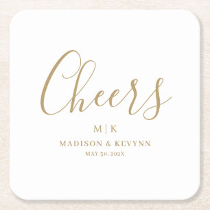 Minimal and Chic Wedding Square Paper Coaster