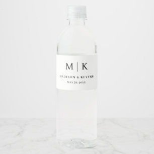 Minimal and Chic Wedding Water Bottle Label