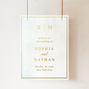 Minimal and Chic Wedding Welcome in Gold Foil Prints