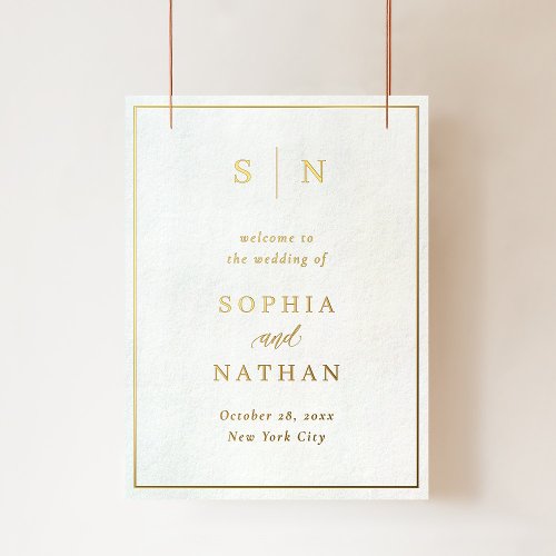 Minimal and Chic  Wedding Welcome in Gold Foil Prints