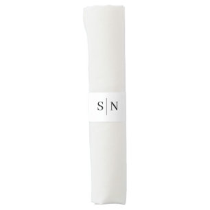 Minimal and Chic White and Black Wedding Napkin Bands
