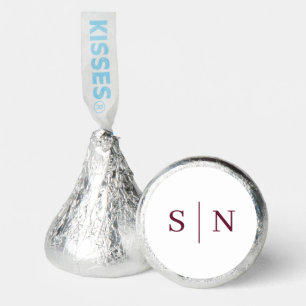 Minimal and Chic White and Burgundy Wedding Hershey®'s Kisses®
