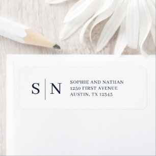 Minimal and Chic   White and Navy Blue Label