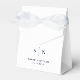 Minimal and Chic | White and Navy Blue Wedding Favor Boxes