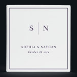 Minimal and Chic | White and Purple Wedding 3 Ring Binder<br><div class="desc">This elegant,  modern wedding binder features a white and purple text design that exudes minimalist style. Add your initials or monogram to make it completely your own. Change the title on the spine whether this is your wedding planner binder for all your plans,  or a wedding photo album.</div>