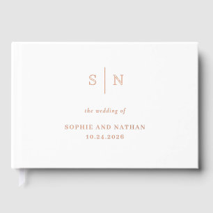 Minimal and Chic White and Rose Gold Foil Wedding Guest Book