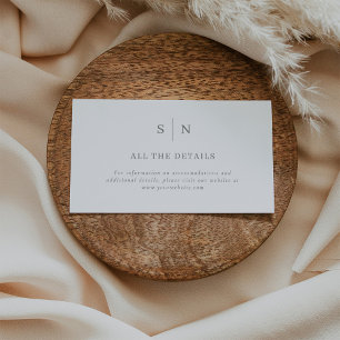 Minimal and Chic White and Sage Green Details Enclosure Card