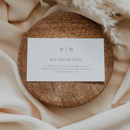 Minimal and Chic  White and Sage Green Details Enclosure Card