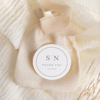 Minimal and Chic | White with Sage Wedding Initial
