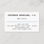 [ Thumbnail: Minimal and Conservative Barrister Business Card ]