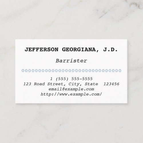 Minimal and Conservative Barrister Business Card