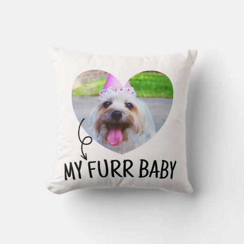 Minimal and Cute Pet Animal Lover Add Photo  Throw Pillow