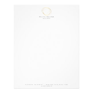 Minimal and Modern Designer Scribble Logo in Gold Letterhead