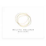 Minimal and Modern Designer Scribble Logo in Gold Postcard