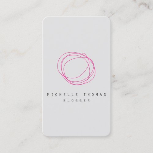 Minimal and Modern Designer Scribble Logo in Pink Business Card Templates
