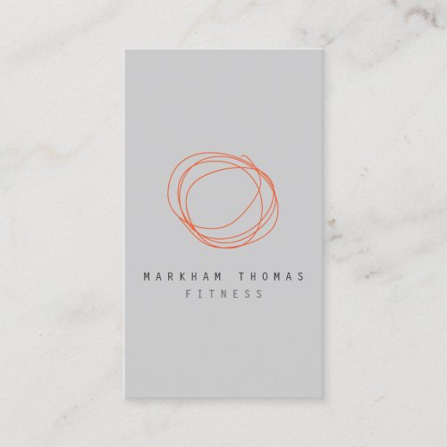 Minimal and Modern Designer Scribble Logo Orange Business Card