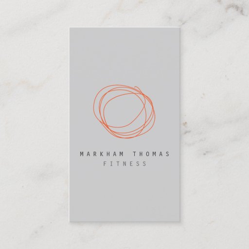 Customizable Minimal and Modern Designer Scribble Logo Orange Business Card