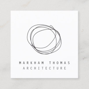 Minimal and Modern Designer Scribble Logo Square Business Card