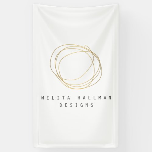 Minimal and Modern Gold Designer Scribble Logo Banner