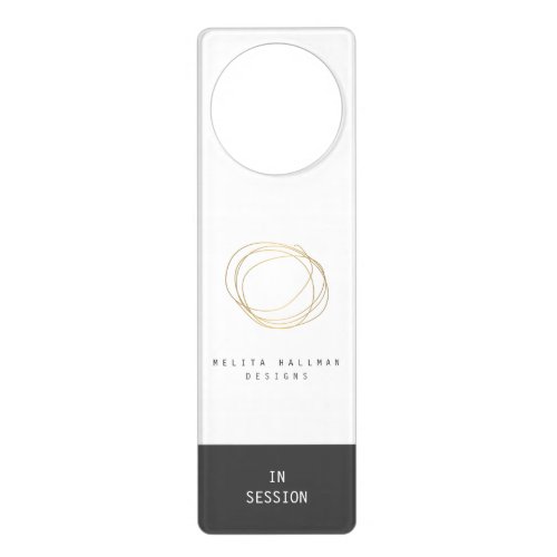 Minimal and Modern Gold Designer Scribble Logo Door Hanger