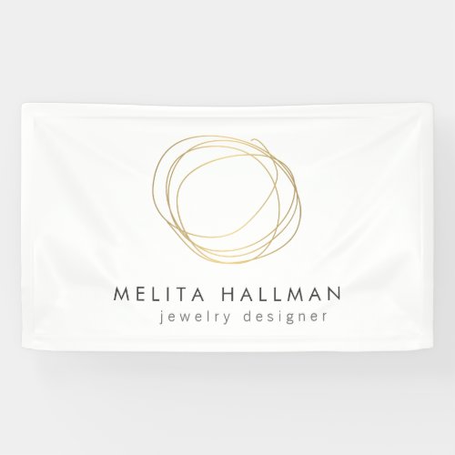 Minimal and Modern Gold Designer Scribble Logo II Banner