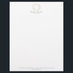 Minimal and Modern Gold Designer Scribble Logo Letterhead<br><div class="desc">A hand-drawn scribble circle in faux metallic gold becomes an unconventional, yet modern and abstract logo on this professional letterhead design. Your name or company name is grounded in a minimal font set on a white background. This design is part of a series of coordinating office supplies to help brand...</div>