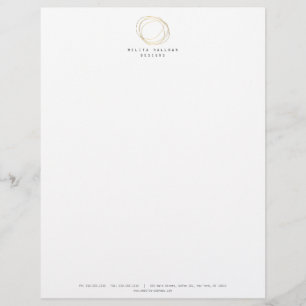 Minimal and Modern Gold Designer Scribble Logo Letterhead