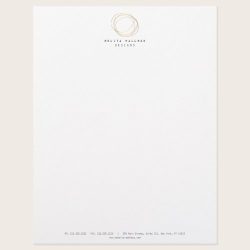 Minimal and Modern Gold Designer Scribble Logo Letterhead