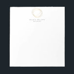 Minimal and Modern Gold Designer Scribble Logo Notepad<br><div class="desc">A hand-drawn scribble circle in faux metallic gold becomes an unconventional, yet modern and abstract logo on this personalized notepad. Your name or company name is grounded in a minimal font set on a white background. This design is part of a series of coordinating office supplies to help brand your...</div>