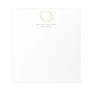 Minimal and Modern Gold Designer Scribble Logo Notepad