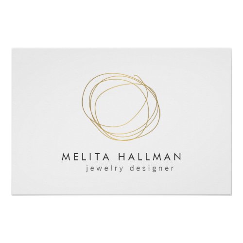 Minimal and Modern Gold Scribble Logo Download Poster