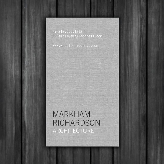 Minimal and Modern Gray Linen Business Card (Creator Uploaded)