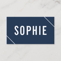 Minimal and Modern Navy and White Business Card