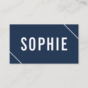 Minimal and Modern Navy and White Business Card