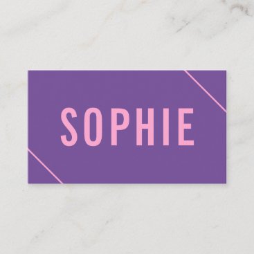 Minimal and Modern Pink and Purple Business Card